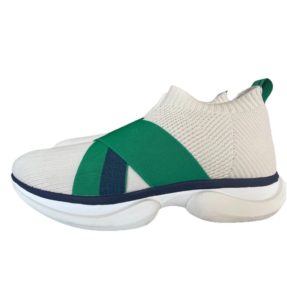 Tory Burch Sport Women’s authentic beige blue green slip on Sneaker trainers 6.5